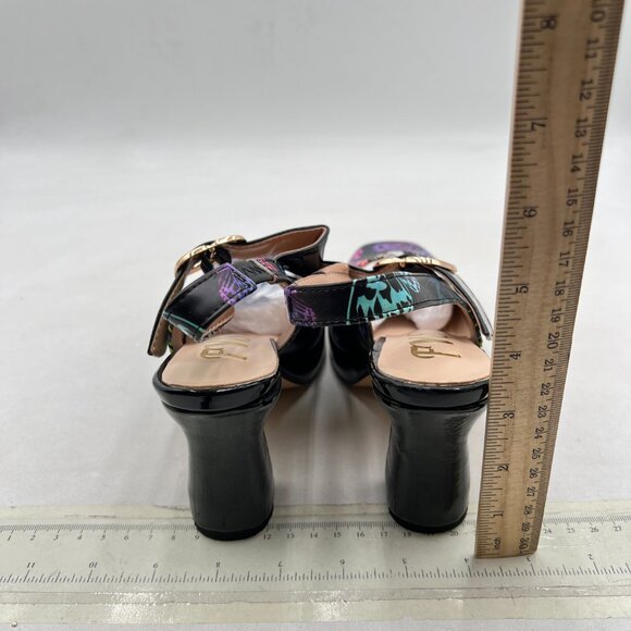 FYS Black Butterfly Platform Square Toe Block High Heel Mary Jane Slingback Pump - Picture 5 of 8